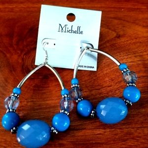 Blue beaded earrings